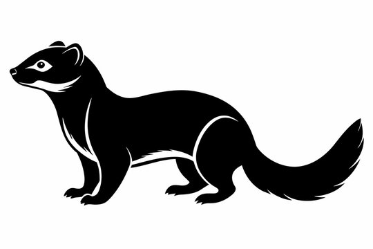 recommend clip art: Ferret black silhouette vector design.