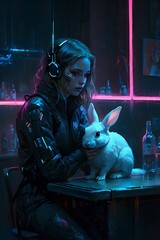 rabbit in the night
