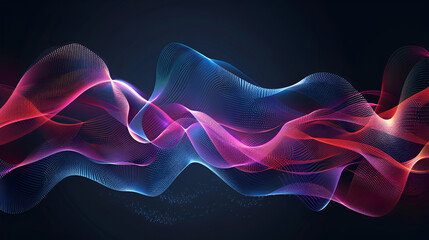 Obraz premium Neon colour purple lines on black background ,abstract background with blue, pink, purple and yellow smoke waves