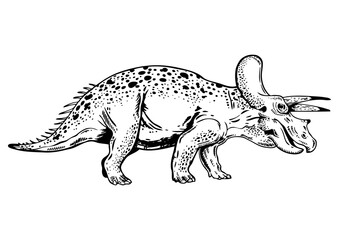Triceratops engraving PNG illustration
