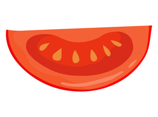 Taco ingredient chopped tomato. Traditional mexican fast-food. Mexico food design element for menu, advertising. cartoon illustration