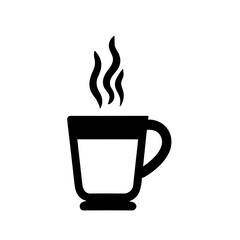 Simple cup of coffee black isolated icon.