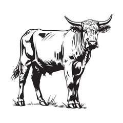 Cow Vector Images, Illustration Of a Cow , black and white Cow
