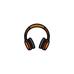 Fototapeta premium Original vector illustration. The outline icon of large wireless headphones. A design element.