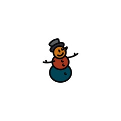 Original vector illustration. The icon of a kind snowman in a top hat.