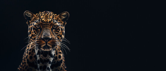 A majestic shot of a Jaguar staring directly at the camera, symbolizing nature's powerful beauty