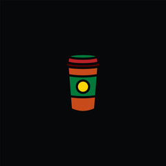 Original vector illustration. The icon of hot coffee in a paper cup.