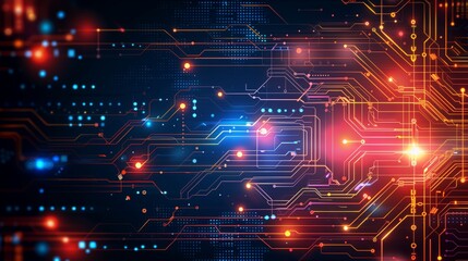 Obraz premium Futuristic digital circuit background