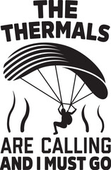 Funny Paragliding Illustration Vector, Paraglider Design