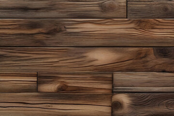 Fototapeta premium Brown wood wall wooden plank board texture background with grains and structures