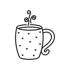 Drink tea. Cup of tea line icon. Cup flat icon. Thin line signs for design logo, visit card. Single high-quality outline symbol. Cup outline pictogram