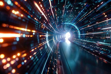 Fototapeta premium Starry Light Trails Over Bridge background.