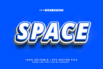 Space editable 3D text effect