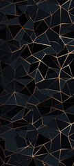 Geometric abstract pattern in black and gold colors.