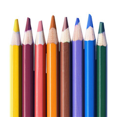 Fototapeta premium A group of lined up colored pencils