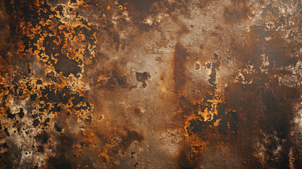 Texture of an old rusty metal surface with dirt stains.