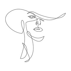 Fashion girl, one line style drawing - 776140525