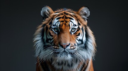 A striking, handsome tiger with vibrant, colourful skin prowls with fierce elegance, blending raw power and vivid beauty in a mesmerising display. Generated by AI.