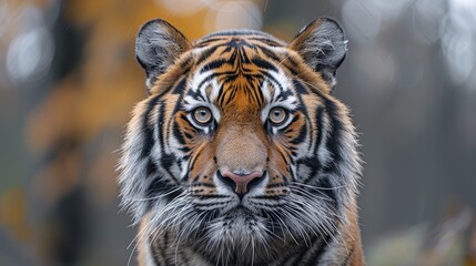 A striking, handsome tiger with vibrant, colourful skin prowls with fierce elegance, blending raw power and vivid beauty in a mesmerising display. Generated by AI.