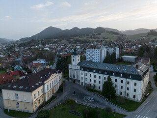 Obraz premium Aerial view of the city of Ruzomberok in Slovakia
