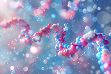 DNA molecules background, 3d DNA Medical science background - obrazy, fototapety, plakaty
