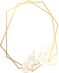 Luxury gold floral geometric frame