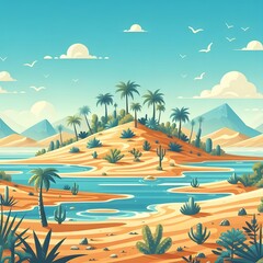 desert island background - 무인도배경. Generative AI