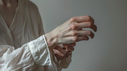 a woman's delicate arm, we capture the moment she succumbs to an irresistible itch. Her fingers,...