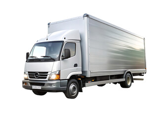 half side view box truck isolated on background