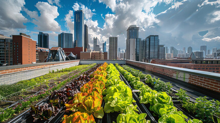 Urban Farming Techniques on Rooftop Gardens - obrazy, fototapety, plakaty
