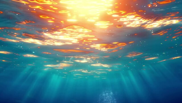Water surface and sunlight underwater looping animation background