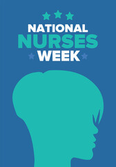 National Nurses Week. Thank you nurses. Medical and health care concept. Fighters against viruses and diseases. In honour of the doctors. Celebrated annual in United States. Vector illustration poster