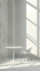 Minimalist White Furniture in Sunlit Room