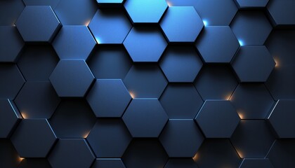 a blue hexagonal background with led lights