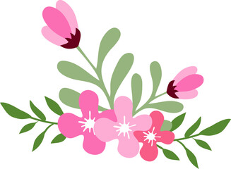 Beautiful romantic flower illustration compositions