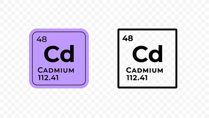 Cadmium, chemical element of the periodic table vector design