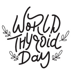 World Thyroid Day text banner. Hand drawn vector art.