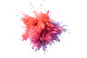 Pink and Purple Color Powder Explosion Isolated on White Transparent Background, PNG
