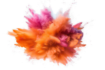 Dynamic Colorful Powder Burst - Isolated on White Transparent Background, PNG
