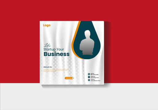 Digital business marketing banner for social media post template.