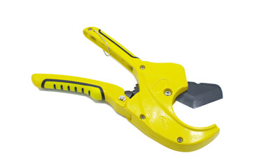 Yellow Multifunction Ratchet type PVC Tube and Plastic Pipe Cutter, Pipe Cutting, Plumbing Pipe,...