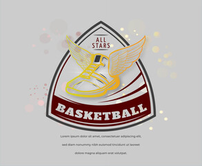 Free vector vintage basketball emblems