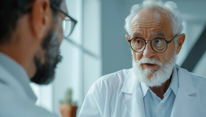 Meeting of the chief physician with medical workers in the hospital. Professor Doctor of Sciences in Heart Surgery and Cardiology.