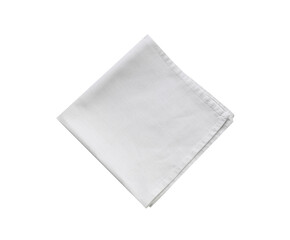 White folded kitchen napkin. Tablecloth isolated.