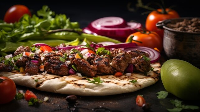 Kebab ingredients. Concept Food Photography
