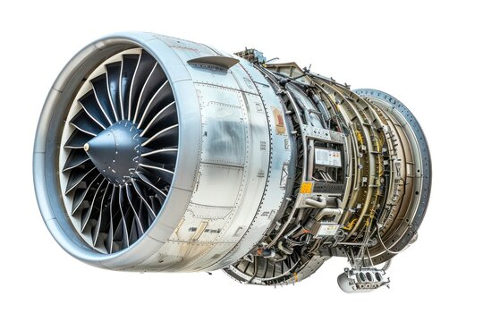 Jet engine for airplanes isolated on white background