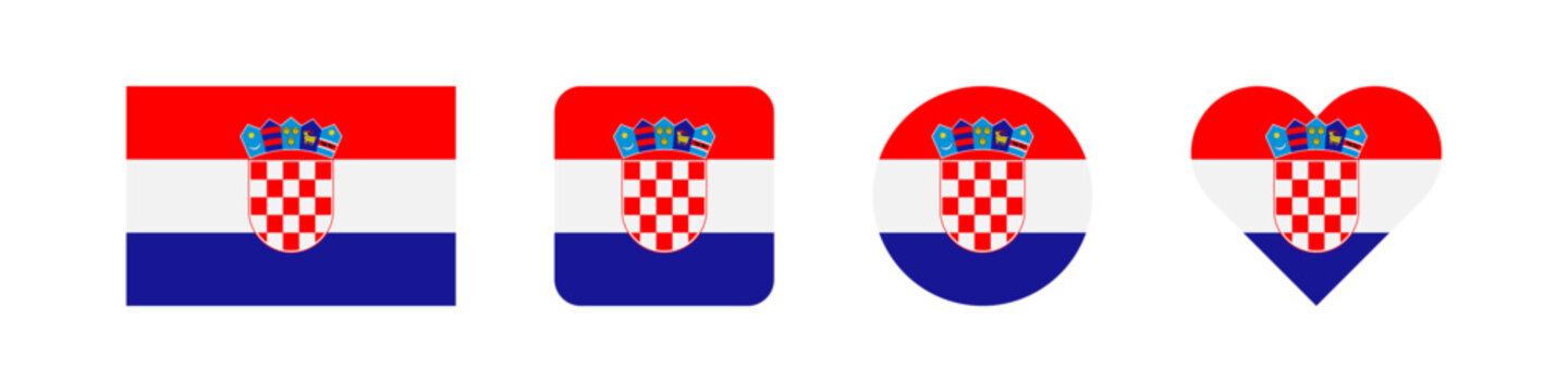 Croatia flag vector. Croatian national banner. Europa country emblem.