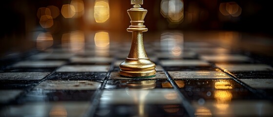Symbolizing Leadership and Success in Business Strategy: The Golden Queen Chess Piece on a Game Board. Concept Success in Business, Leadership Symbol, Golden Queen Chess Piece, Strategic Planning - obrazy, fototapety, plakaty