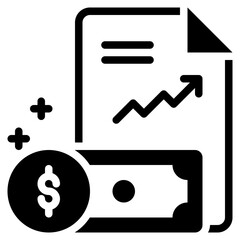 money profit invest interest report data paper solid glyph - 776154905