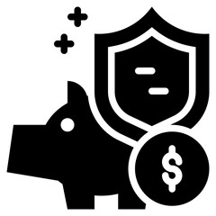 piggy protect shield security income profit invest solid glyph - 776154952
